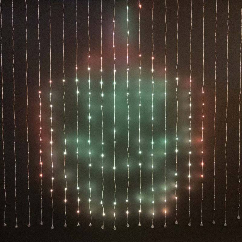 Rideau lumineux animé 200 x 200 cm avec télécommande et application mobile