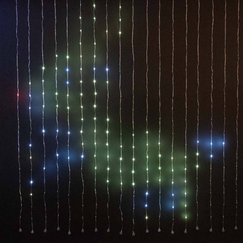 Rideau lumineux animé 200 x 200 cm avec télécommande et application mobile