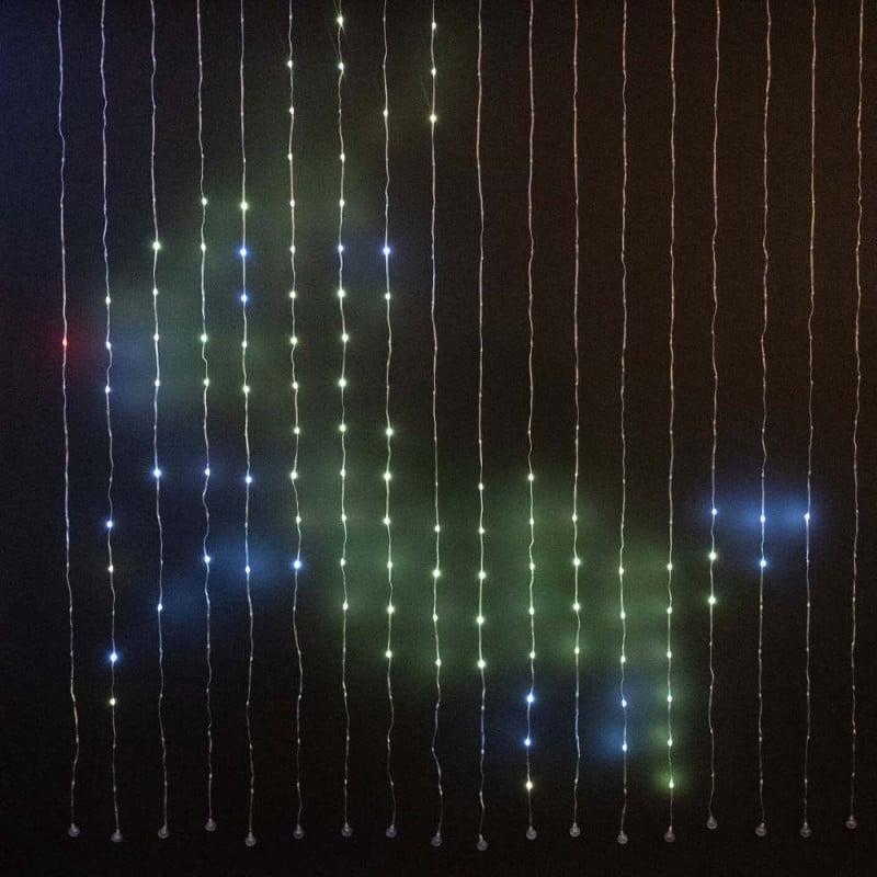 Rideau lumineux animé 200 x 200 cm avec télécommande et application mobile Rideau lumineux animé 200 x 200 cm avec télécommande et application mobile