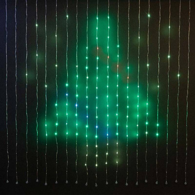 Rideau lumineux animé 200 x 200 cm avec télécommande et application mobile