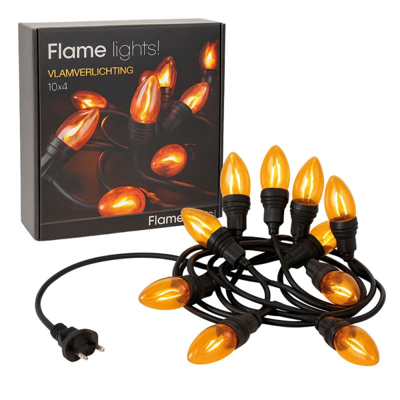 Guirlande lumineuse électrique 10 ampoules effet flamme IP44