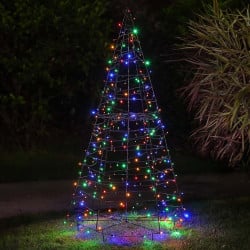 Sapin de Noël extérieur LED solaire multicolore