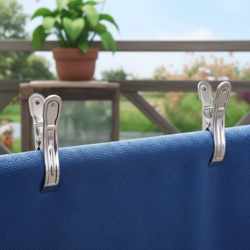 Pinces à linge inox grand format - Lot de 12