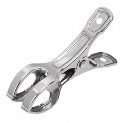 Lot 12 pinces à linge inox 8,5 cm Ø1,9CM - pour barres épaisses et cintres