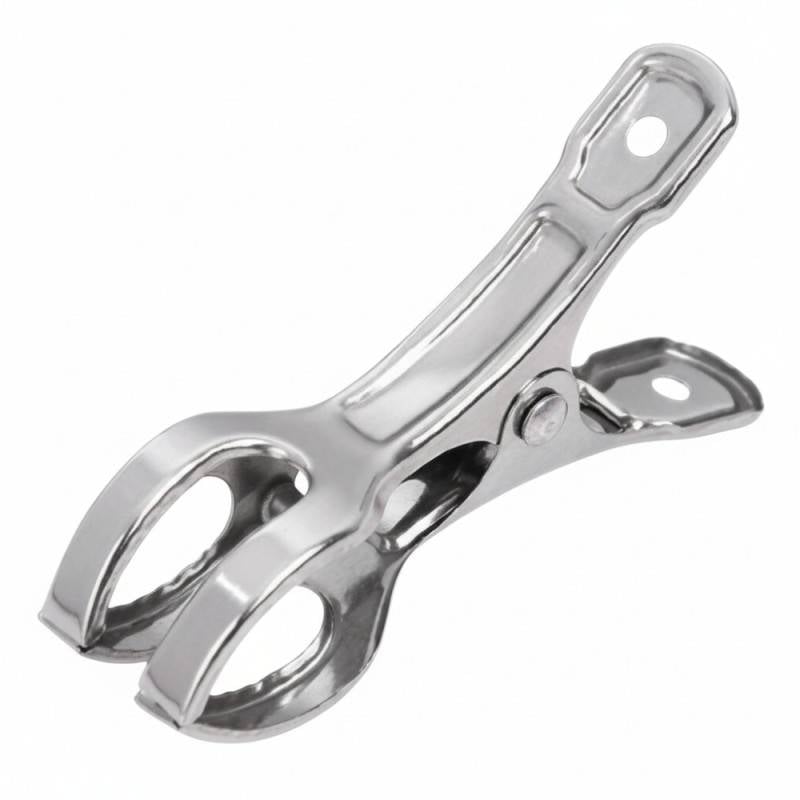 Lot 12 pinces à linge inox 8,5 cm Ø1,9CM - pour barres épaisses et cintres