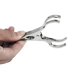 Lot 12 pinces à linge inox 8,5 cm Ø1,9CM - pour barres épaisses et cintres