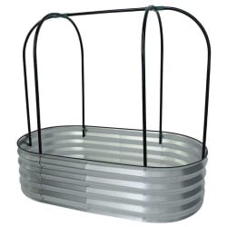 Carré potager en acier galvanisé surélevé avec filet de protection 120 x 60 x 11