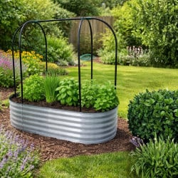 Carré potager en acier galvanisé surélevé avec filet de protection 120 x 60 x 11