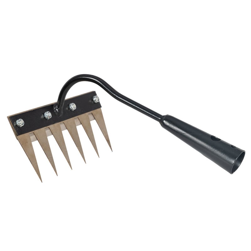 Râteau de désherbage 6 dents en acier noir