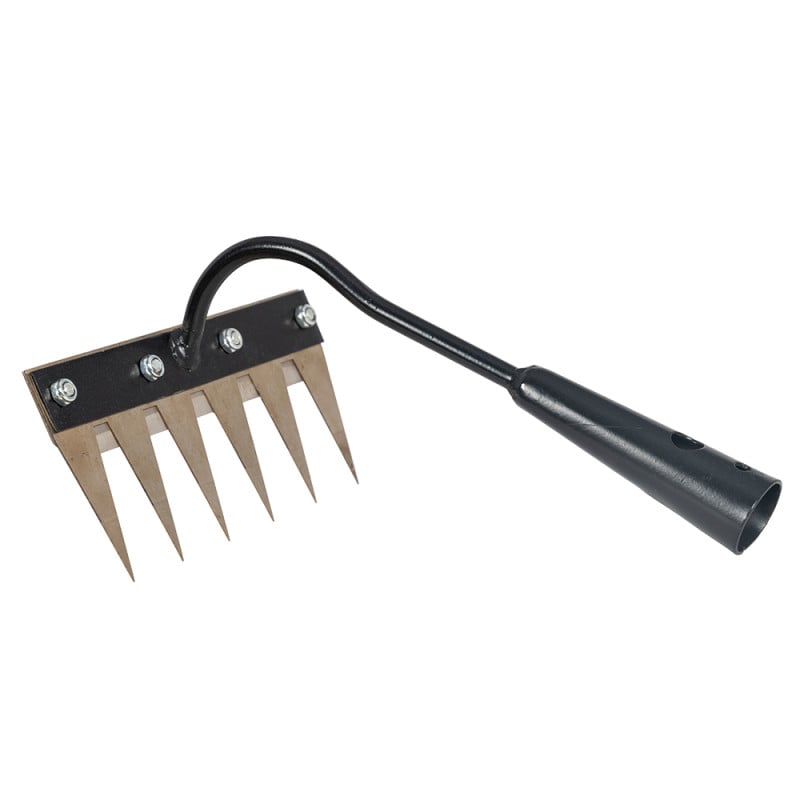 Râteau de désherbage 6 dents en acier noir
