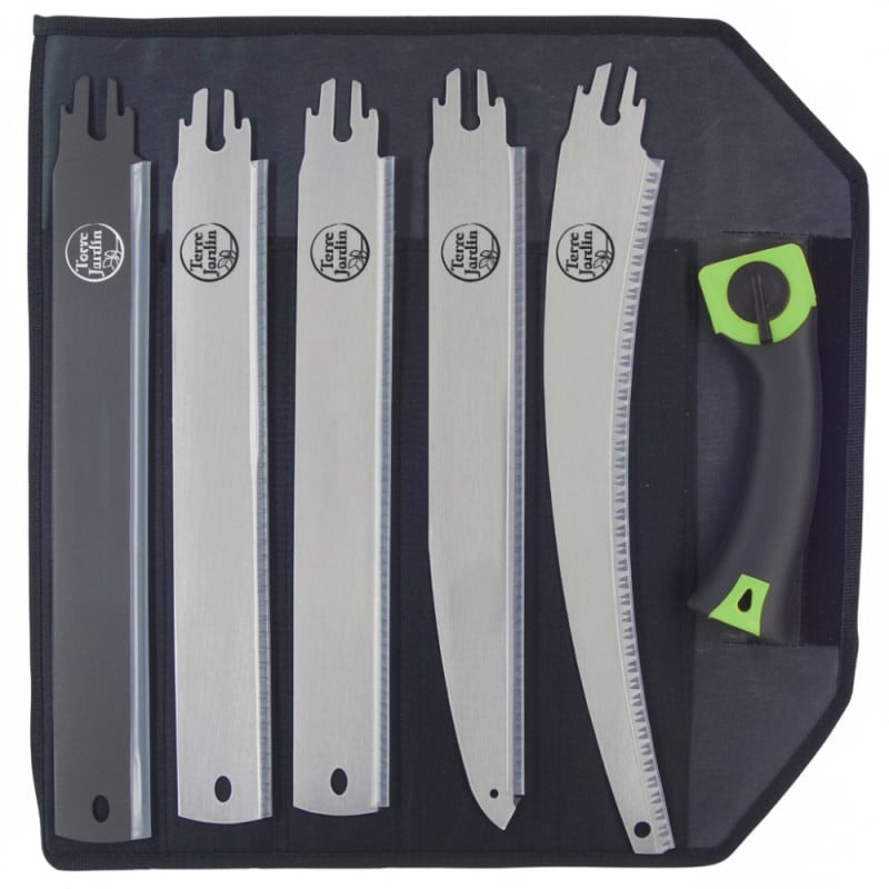 Scie à main multifonction avec 5 lames interchangeables