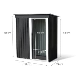 Petit abri de jardin gris anthracite en acier galvanisé : achat pas cher
