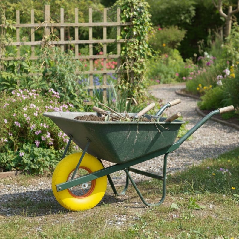 Roue de brouette pleine increvable diamètre 360 mm avec axe diamètre 20 mm