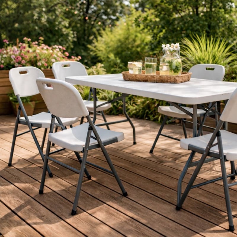 Chaise de jardin pliante en plastique : Shopix.fr