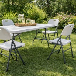 Chaise de jardin pliante en plastique : Shopix.fr