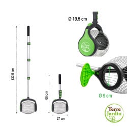 Ramasse Noix, châtaignes et marrons avec manche télescopique et ouverture latéra
