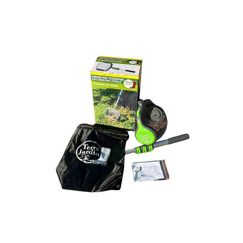 Ramasse Noix, châtaignes et marrons avec manche télescopique et ouverture latéra