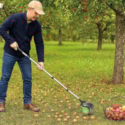 Ramasse Noix, châtaignes et marrons avec manche télescopique et ouverture latéra