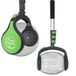 Ramasse Noix, châtaignes et marrons avec manche télescopique et ouverture latéra