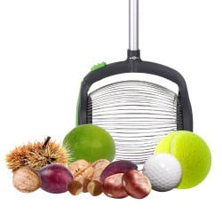 Ramasse Noix, châtaignes et marrons avec manche télescopique et ouverture latéra