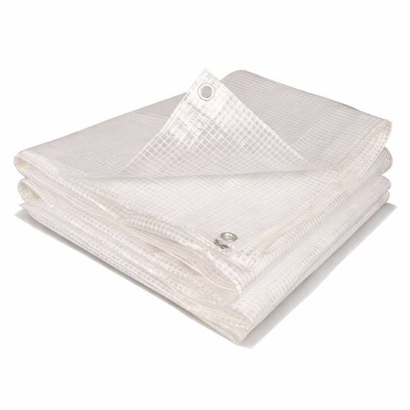 Bâche armée transparente avec oeillets de 160 g/m² : 2 x 3 m, 4 x 3, 4 x 5, 4 x 6 et 4 x 10 m