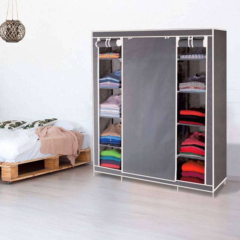 Armoire de rangement dressing XXL bordeaux, bleu marine ou grise