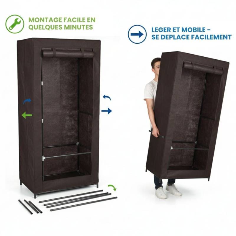 Armoire de rangement dressing 1 porte | Achat pas cher