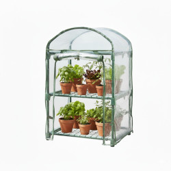 Mini serre de jardin 2 étages 50x45x84 cm pour semis et balcon