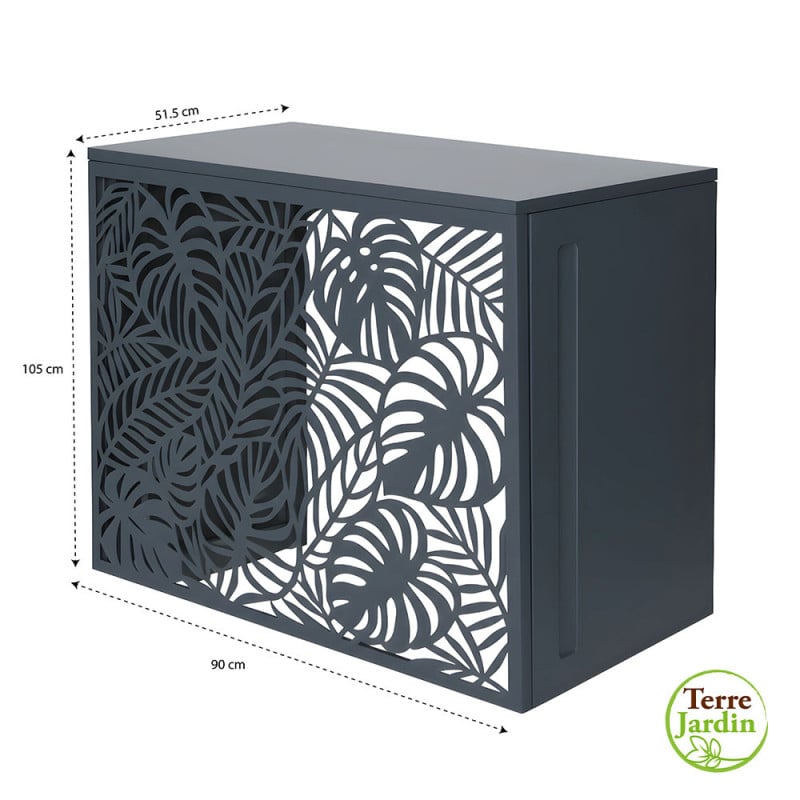 Cache climatiseur extérieur en acier galvanisé décoratif 105x90 cm