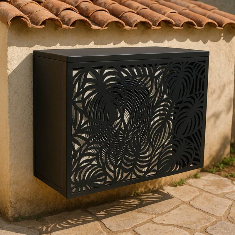 Cache climatiseur extérieur en acier galvanisé décoratif 105x90 cm