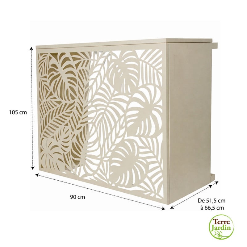 Cache climatiseur extérieur en acier galvanisé décoratif 105x90 cm