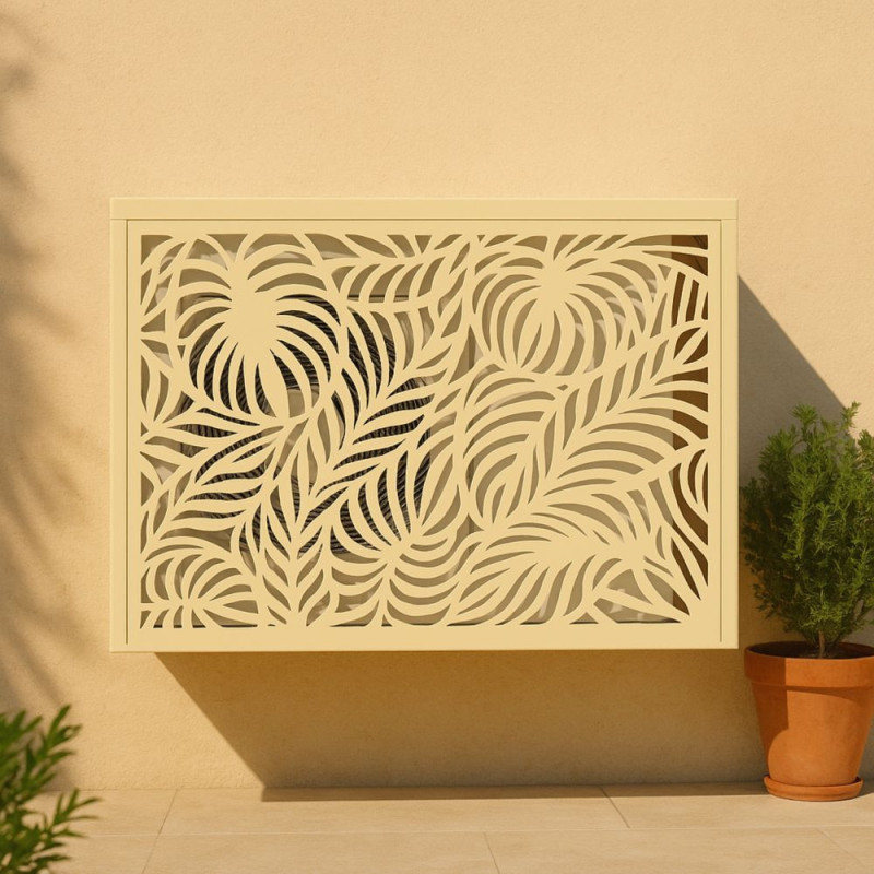 Cache climatiseur extérieur en acier galvanisé décoratif 105x90 cm