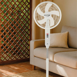 Ventilateur sur pied solaire et électrique 2-en-1 Ø41 cm