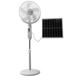 Ventilateur sur pied solaire et électrique 2-en-1 Ø41 cm