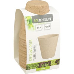 Pots pour semis 8 cm en fibre végétale compostable - x12