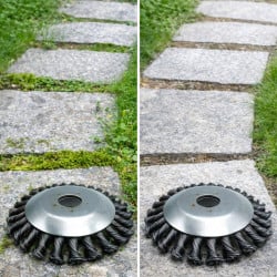 Tête brosse de désherbage et démoussage