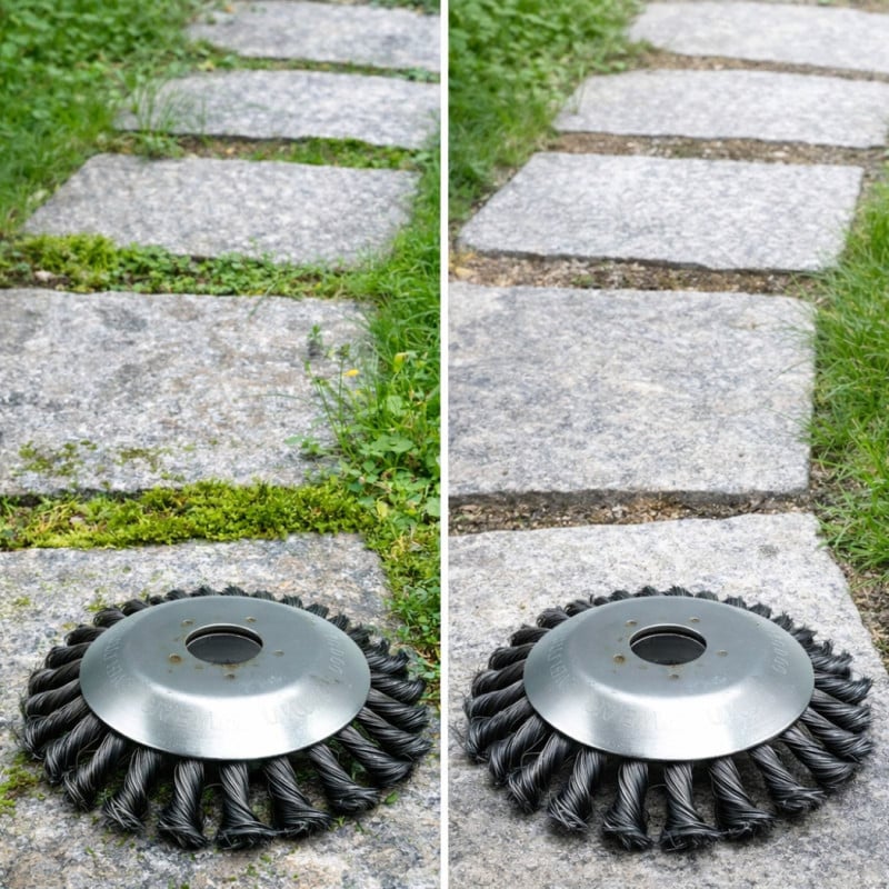 Tête brosse de désherbage et démoussage