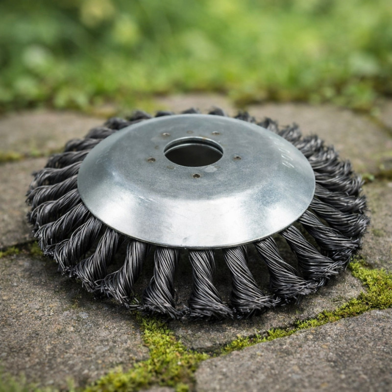 Tête brosse de désherbage et démoussage
