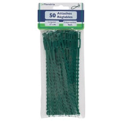 Liens réglables de jardinage 17 cm vert lot de 50 – attaches plantes réglables