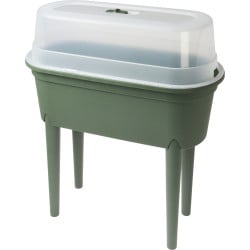 Serre jardinière sur pieds avec couvercle 77 x 38 x 84 cm