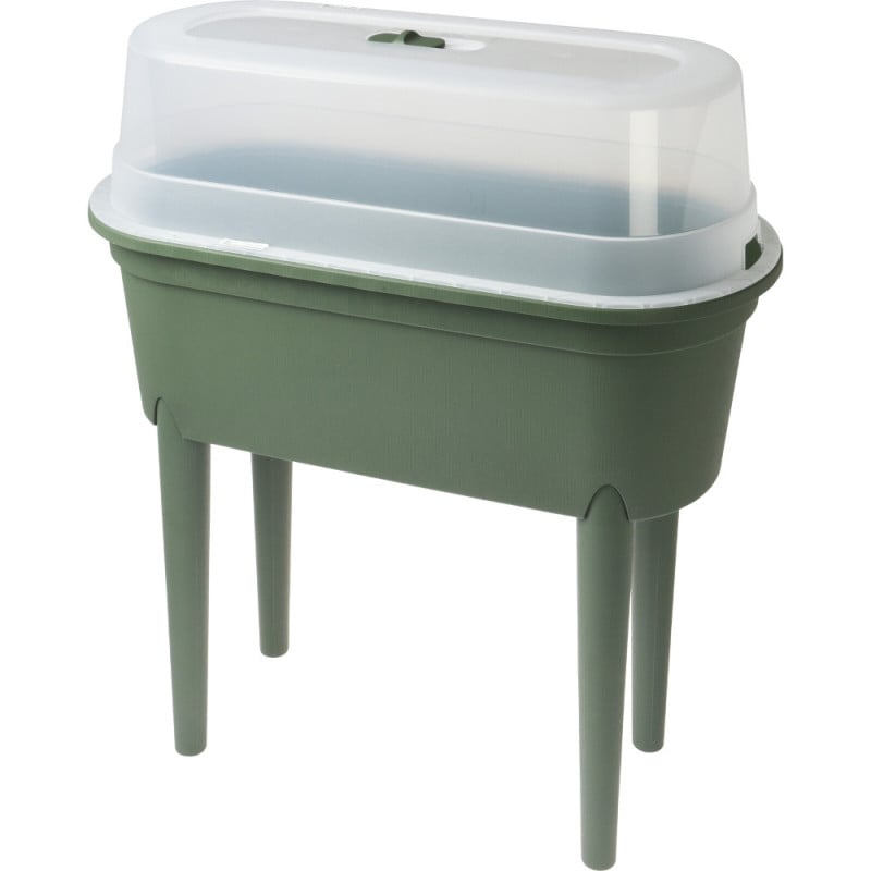 Serre jardinière sur pieds avec couvercle 77 x 38 x 84 cm