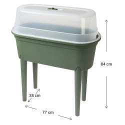 Serre jardinière sur pieds avec couvercle 77 x 38 x 84 cm