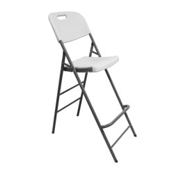 Chaise haute pliante blanche 45 x 79 x 121 cm