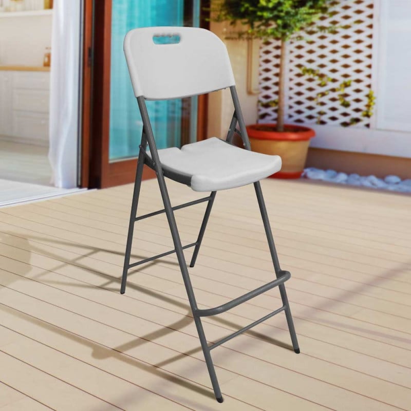 Chaise haute pliante blanche 45 x 79 x 121 cm
