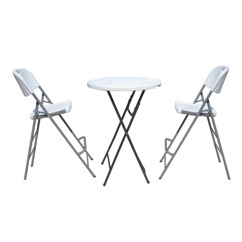 Chaise haute pliante blanche 45 x 79 x 121 cm