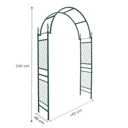 Arche de jardin métal vert 234 cm pour plantes grimpantes