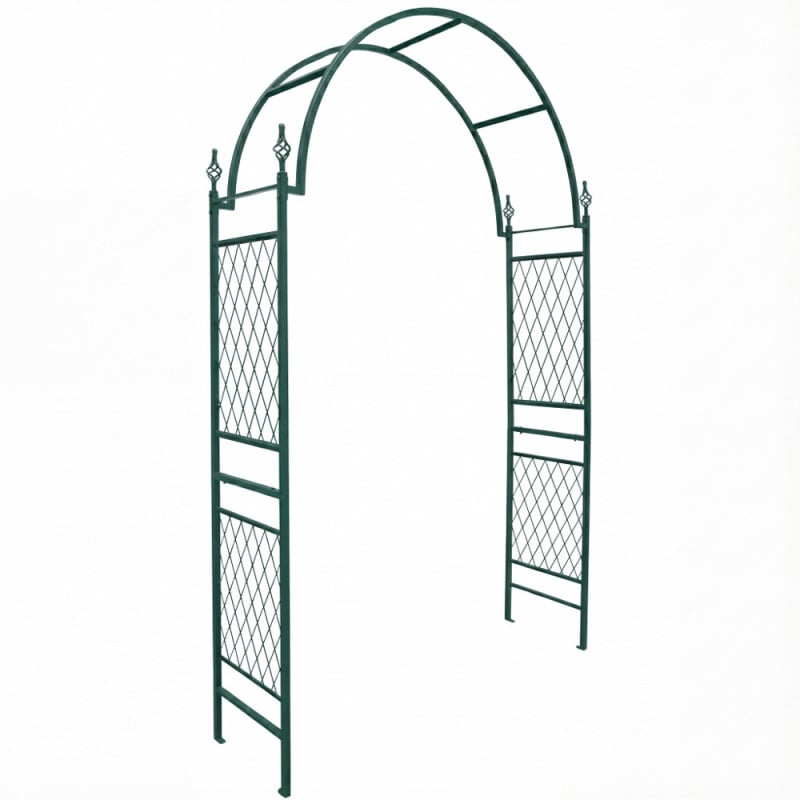 Arche de jardin métal vert 234 cm pour plantes grimpantes