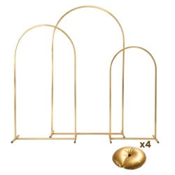 Lot de 3 arches de décoration métal doré 220 180 140 cm