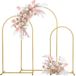 Lot de 3 arches de décoration métal doré 220 180 140 cm