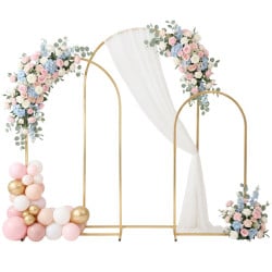 Lot de 3 arches de décoration métal doré 220 180 140 cm